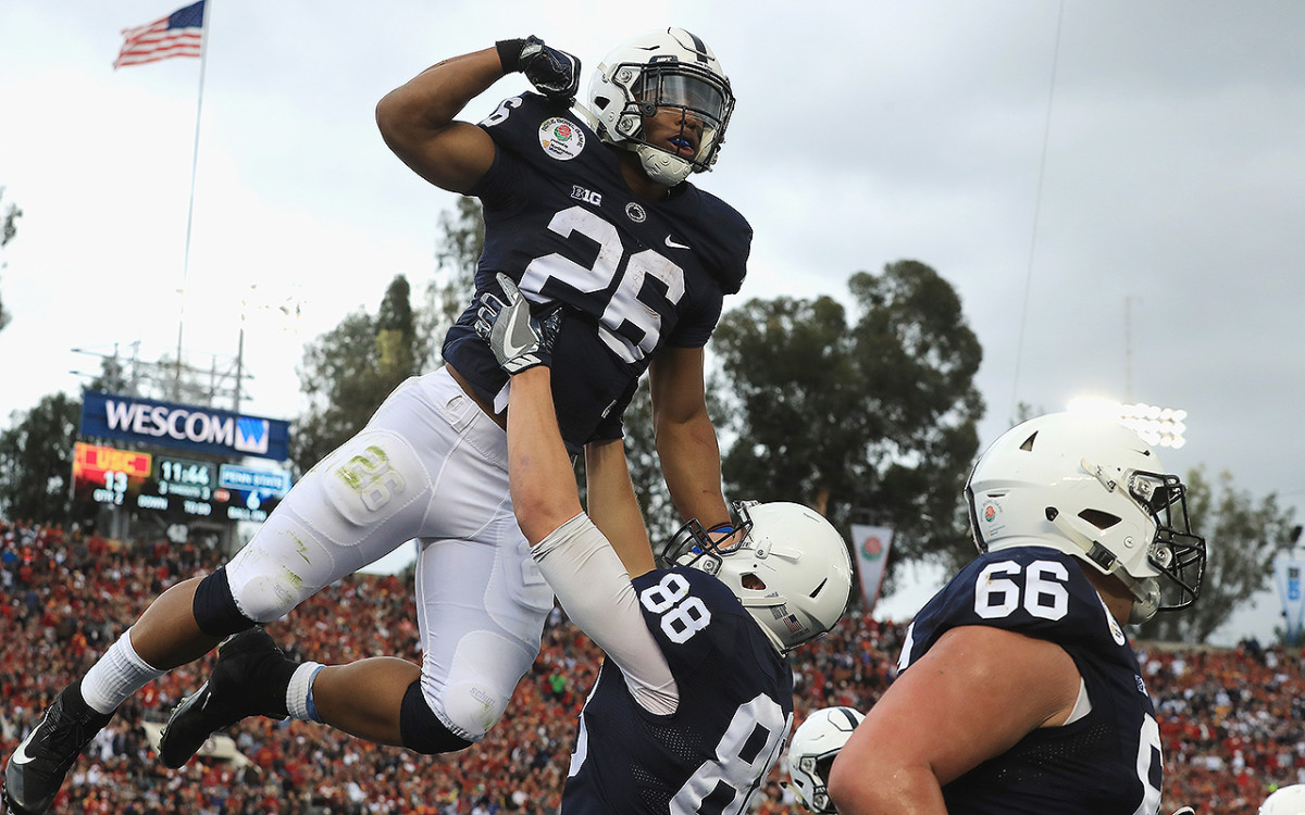 Barkley set the table for his 2017 Heisman campaign with 249 total yards and three touchdowns in the Rose Bowl.